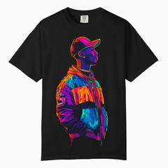Mens Neon Hip Hop Urban Tee Shirt, Comfort Colors T Shirt, Unisex Streetwear Tee