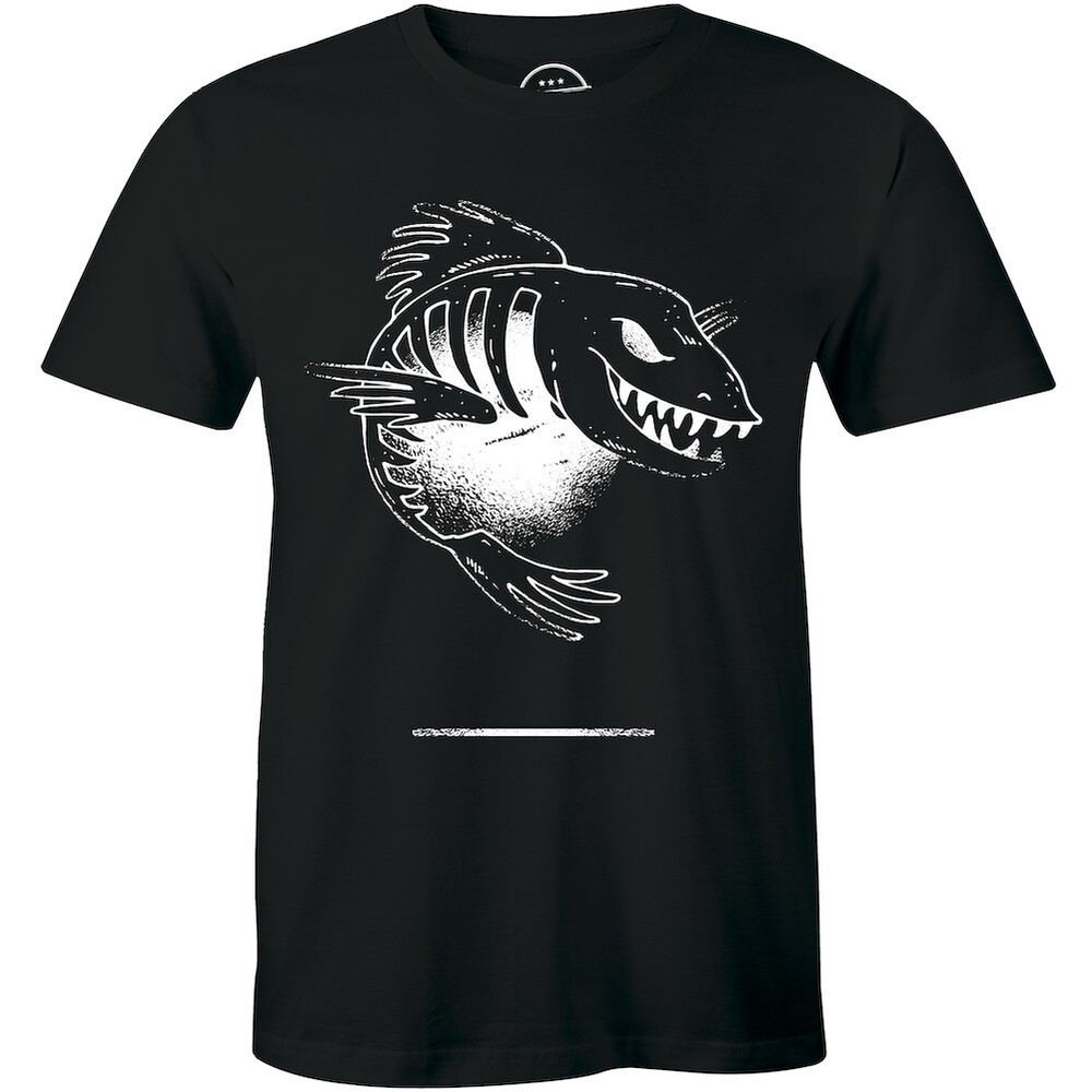 Scary Wild Evil Fish Skeleton Creepy Creature Men’s T-shirt Dad Gift Tee