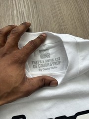 That’s A Awful Lot of Cough Syrup Miami Logo Graphic White Tee Crew Neck M