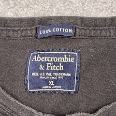 Abercrombie & Fitch T-Shirt Mens XL Black Cotton Henley Neck Short Sleeve