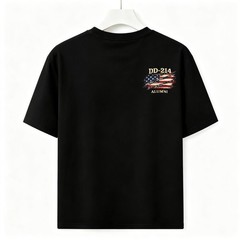 Two Sided DD-214 Alumni Vintage Graphic Tee American Flag Veteran Cotton T-Shirt