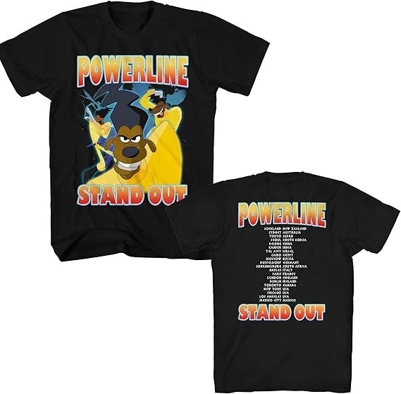 Goofy Movie Powerline Stand Out Tour Mens T-Shirt Twoside PP2200