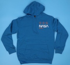 NASA Men’s Hoodie Pullover Athletic Long Sleeves Sweatshirts S Blue.