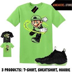 Shirt Match Foamposite One Black Volt Sneaker Matching Sneakerhead Mario T-Shirt