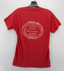 VINTAGE Shirt Men Medium Red Screen Stars 80s Beverwyck Brigade New York Hudson*