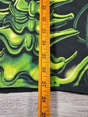 VTG Liquid Blue Terminator T Shirt Large Mens 1998 All Over Skull Print Glows