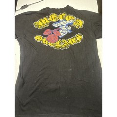 Mens Apparel Mecca outlaw Print T Shirt Winged Skull Snake Rocker Tattoo Black