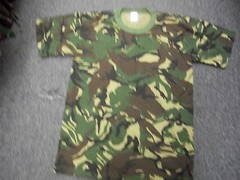 WOODLAND Camouflage Camo ARMY TSHIRT MENS Short Sleeve T-Shirt MADE IN USA S-M