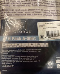 Lot Of 3 GEORGE 6-Pack A-Shirt S (34-36)White Tag-Free Comfort Odor Control New