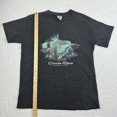 Vintage Costa Rica Shirt Adult Medium Black Iguana Animal Nature Tropical USA