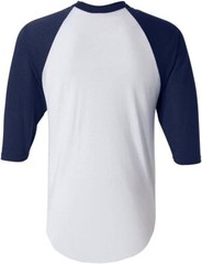 Men’s Regular fit Two Tone 100% Ring-Spun Combed Cotton Raglan ¾ Sleeve Baseball