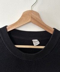 Baggy Oversized Faded Thermal Long Sleeve Shirt Waffle Knit Grunge Black Mens XL