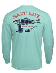 SALT LIFE ARUBL BLUE “SALT AND SUSHI” L/ SLEEVE POCKET T-SHIRT MENS XXXL – 3X