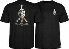 Powell Peralta SKULL AND SWORD Skateboard T Shirt BLACK