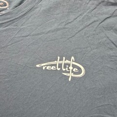 Reel Life Tshirt Mens 2XL Blue Short Sleeve Fishing Hook USA Flag Casual Outdoor