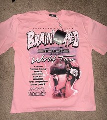 Hellstar Brainwashed 3005 World Tour Pink Graphic Logo Cotton Tee Men’s L