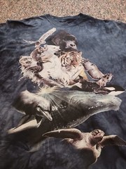 Busch Gardens Mountain Animal Safari Blue Tie Dye Tshirt Mens L Vintage 90s Y2K