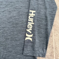 Hurley Mens XL Blue Heathered Long Sleeve Performance Graphic T-Shirt Raglan