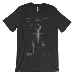 Hockey Stick Patent T-Shirt.100% Cotton Comfy Tee on Black White or Gray. NEW