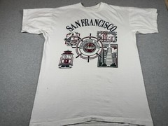 San Franscisco Shirt Adult Large White Fisherman Wharf California Ocean Beach