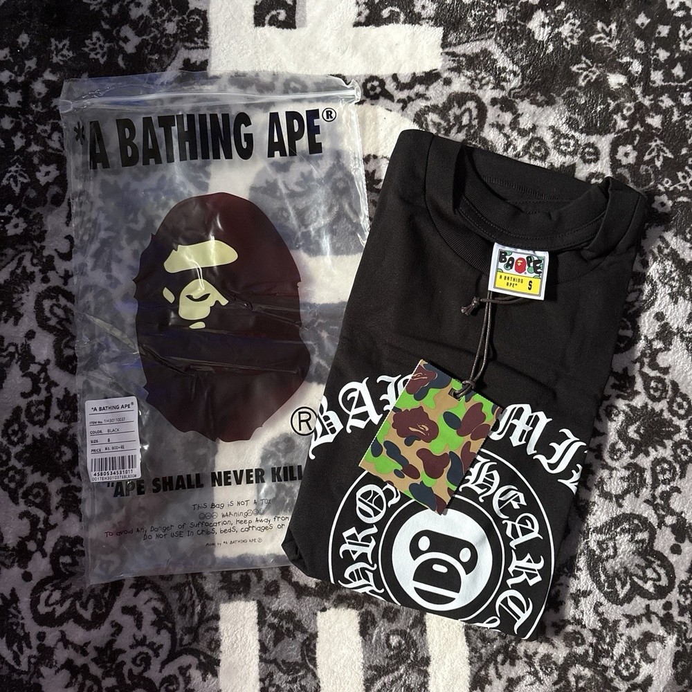 A Bathing Ape (BAPE) x Chrome Hearts Black T-Shirt Size S