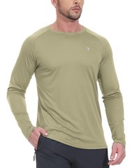 Mens Sun Protection Hiking Shirts Long Sleeve Water UPF 50+ SPF UV Shirts Lig…