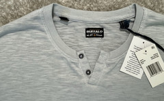 NWT Men’s Sz L Light Gray Henley Short Sleeve Pocket TShirt Buffalo David Bitton