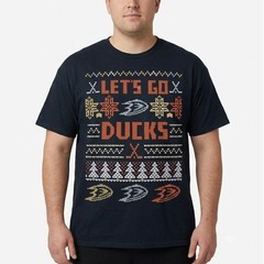 Melmarc Anaheim Ducks Lets Go Ugly Christmas Sweater T-Shirt NHL Mens Size XL