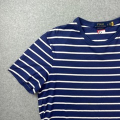 Polo Ralph Lauren Shirt Mens Large Blue White Stripe Custom Slim Fit Crewneck