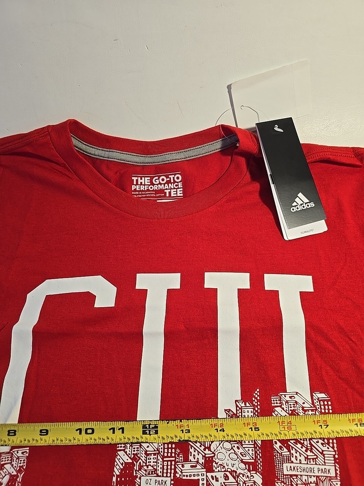 🚨 Adidas Originals Chicago Men’s Training T-Shirt Scarlet-White BQ1716 SZ XL