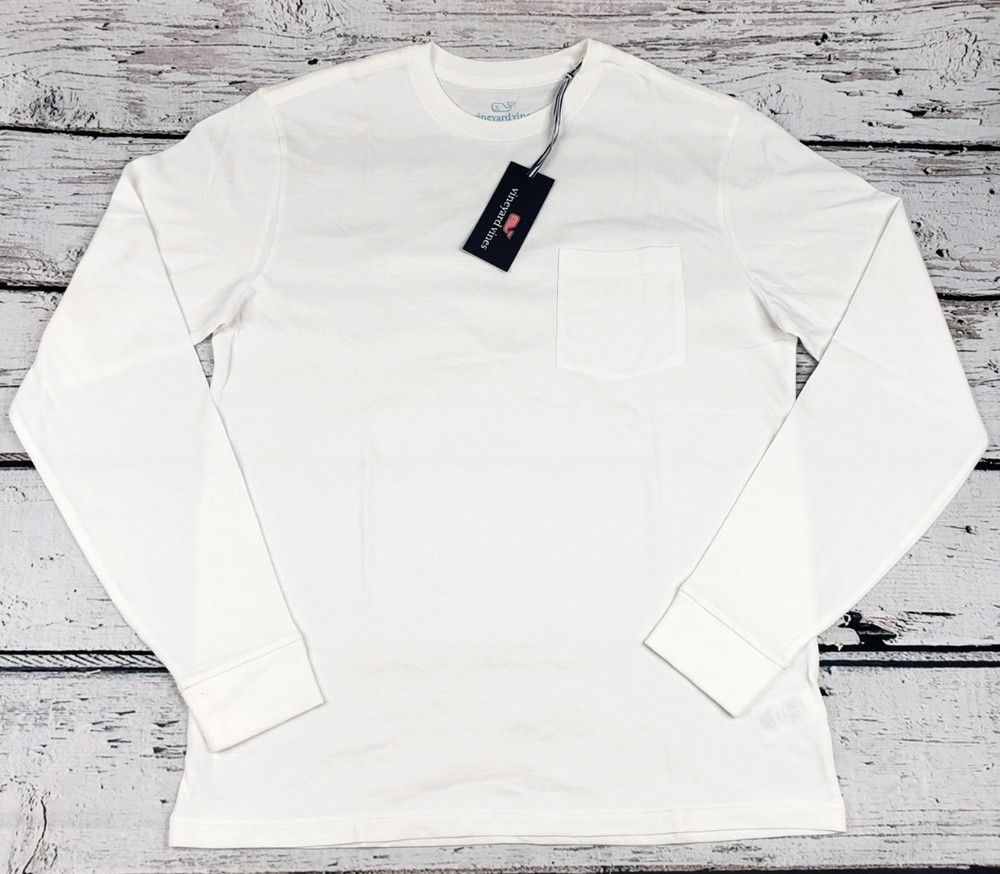 Vineyard Vines Men’s Long Sleeve Pocket T-Shirt White Size Medium (M) – NEW
