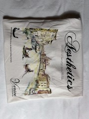 New shirt with label with print on the back