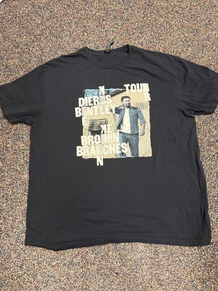 Dierks Bentley 2025 Broken Branches Tour T-Shirt Men’s XL Black Gildan Softstyle