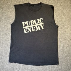 Vtg Public Enemy Shirt Mens LARGE black 1990s Size L Nice Fade