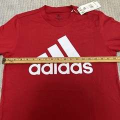 Adidas Essentials Big Logo T Shirt Red White Crew Neck Mens 100% Cotton XS NWT