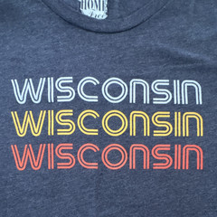 Home Free Wisconsin Graphic T-Shirt 2XL Dark Gray Polyester Cotton Rayon