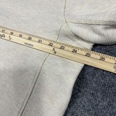 Eddie Bauer Henley Shirt Mens XL Beige Long Sleeve Waffle Knit Thermal Tagless