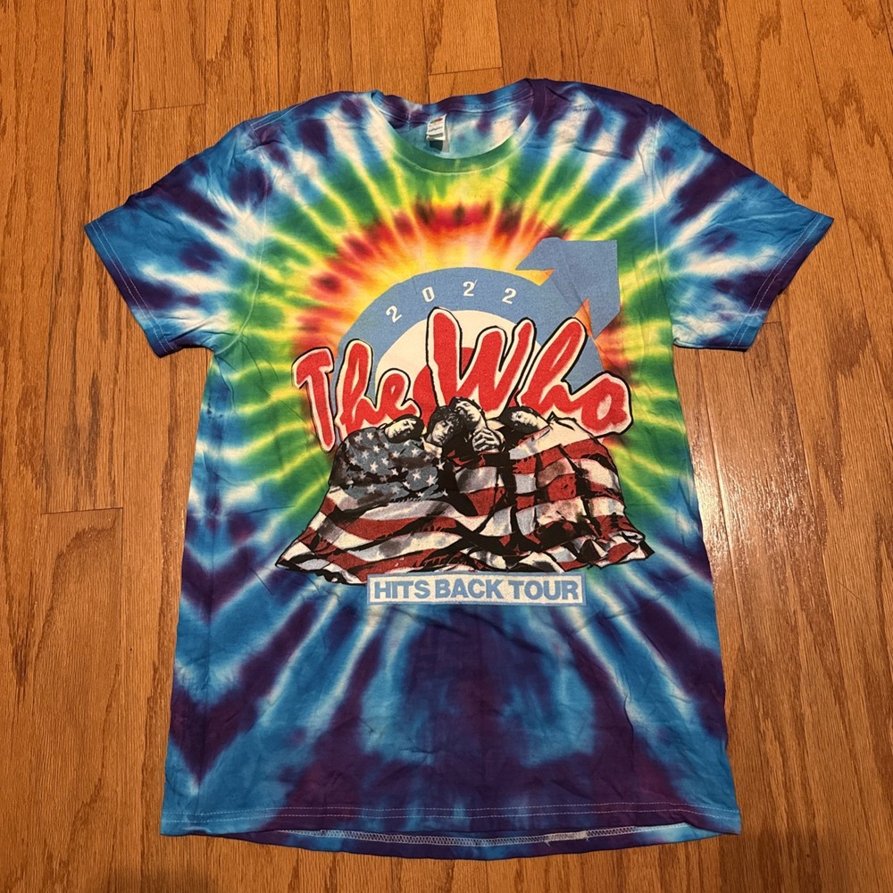 The Who “Hit’s Back” North American Tour 2022 Tie Dye Concert T-Shirt Medium M
