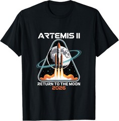 Artemis II Moon Rocket Launch Space Exploration Graphic T-Shirt