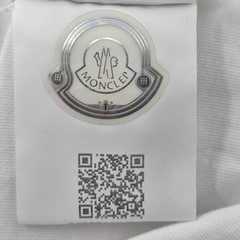 Moncler Men’s Maglia T-Shirt Cotton Size Large White Large Logo Print Authentic