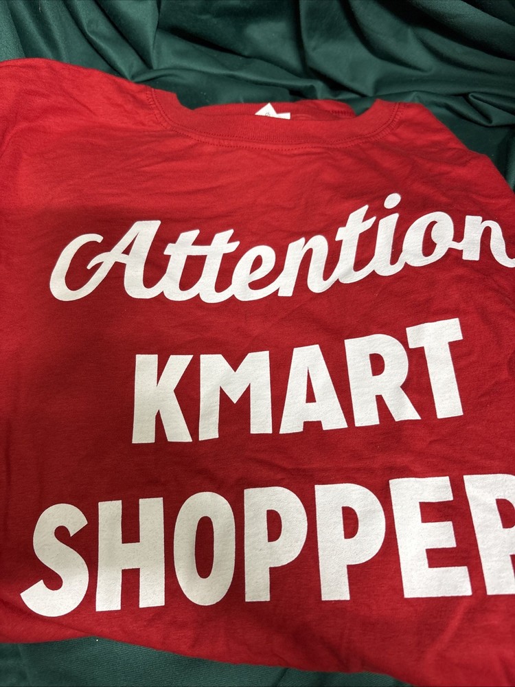 Vtg Kmart Shirt Mens 2xlRed Attention Kmart Shoppers Spellout Shopping Is Fun
