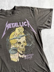 Vintage 1988 Metallica Damaged Justice Tour Faded Thrashed Band Tee Shirt