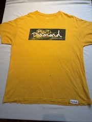 Y2K Diamond Supply Co. Logo Skateboarding Graphic T-Shirt Large Yellow Tagless