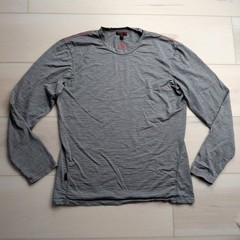 Icebreaker Shirt Mens XXL Gray Merino Wool Long Sleeve Crew Thermal Base Layer