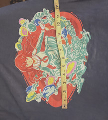 Anime Japanamation Cartoon Female Character Blue Heathered T-shirt SZ L