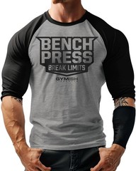 025. RAGLAN Bench Press Funny Workout Gym T-Shirt for Men