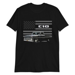 Black 1966 Chevy C10 Antique Pickup Truck Owner Gift Short-Sleeve Unisex T-Shirt