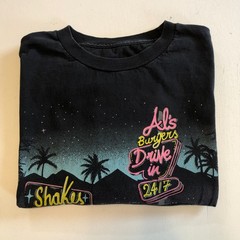 Vintage J. Galt T-Shirt 1984 Hot Rod Als Burgers Drive In Black Graphic Tee Sz L