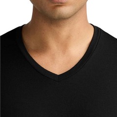 Unbound Merino Wool Men’s Black V-Neck Short Sleeve T-Shirt Size L
