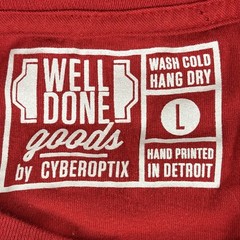 Cyberoptix D20 Dice Dungeon Master Large T-Shirt Red Hand Printed in Detroit USA